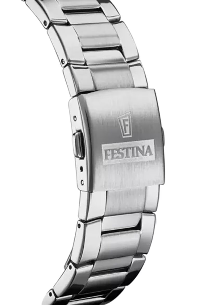 Festina Часовник хронограф от неръждаема стомана сребро Черен