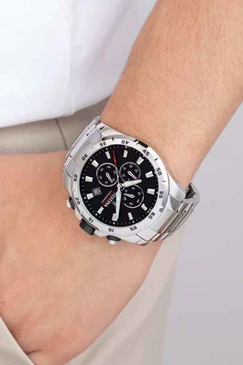 Festina Часовник хронограф от неръждаема стомана сребро Черен