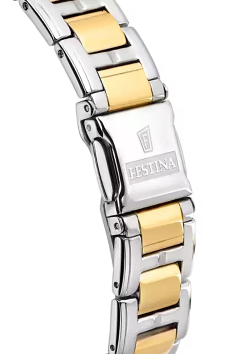 Festina Часовник от неръждаема стомана с хронограф Сребрист/Златист