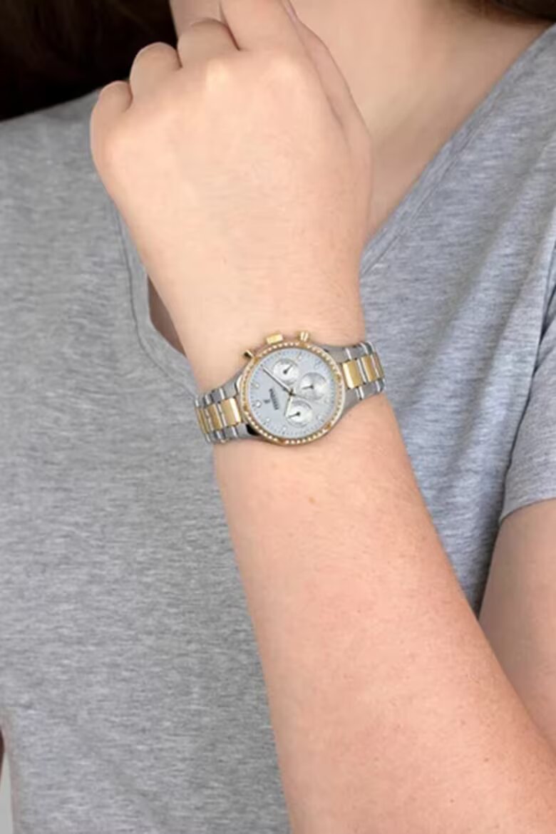 Festina Часовник от неръждаема стомана с хронограф Сребрист/Златист