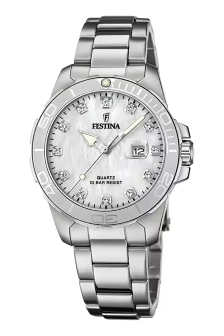 Festina Часовник от неръждаема стомана с лого Сребрист