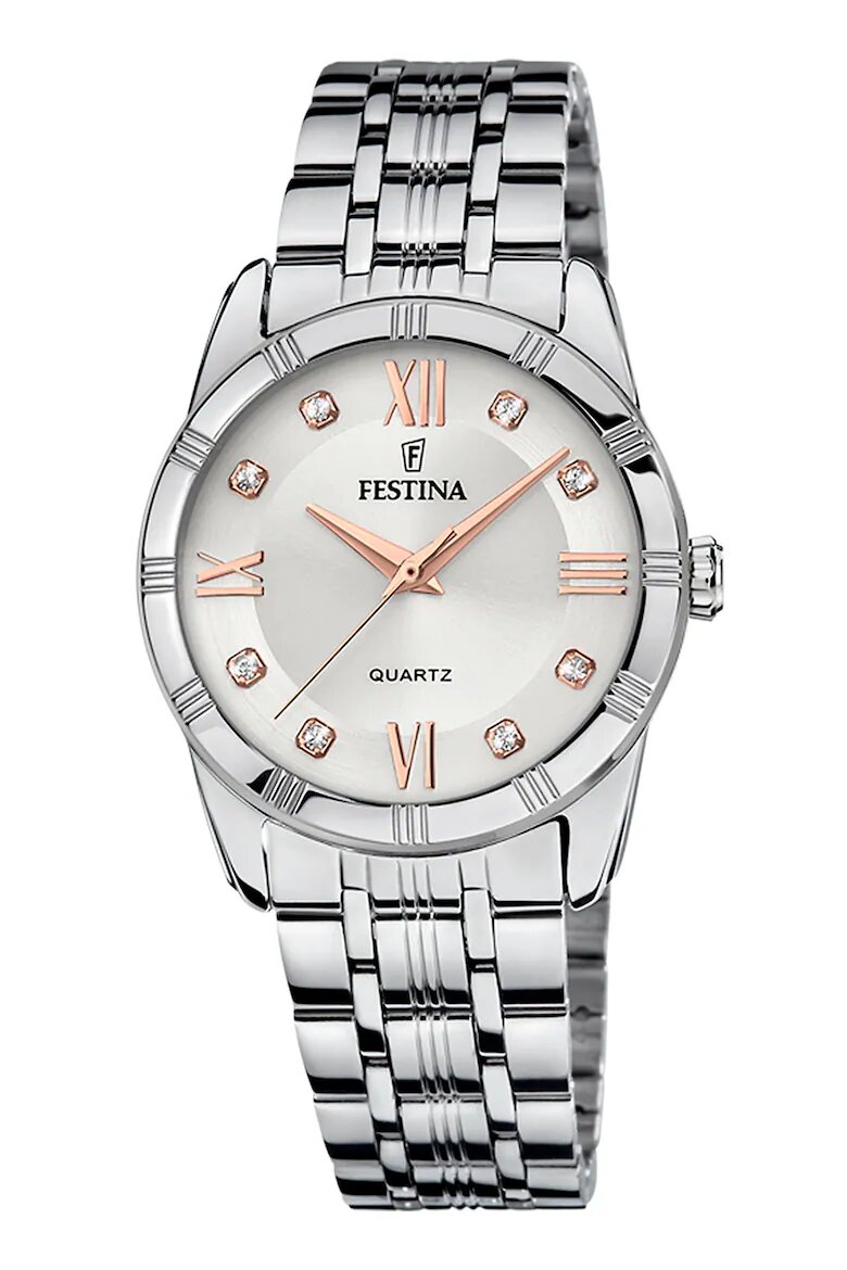 Festina Часовник от неръждаема стомана с три стрелки Сребрист
