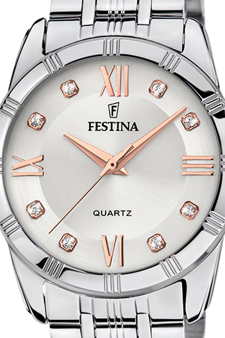 Festina Часовник от неръждаема стомана с три стрелки Сребрист