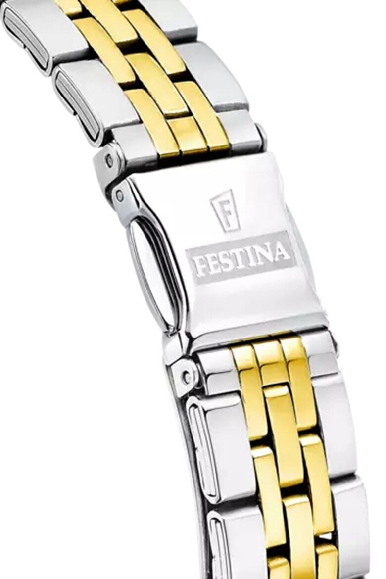 Festina Часовник от неръждаема стомана с циркони Сребрист/Златист