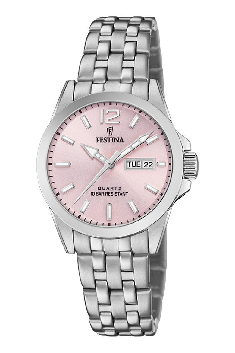 Festina Кварцов часовник с верижка от неръждаема стомана Сребрист