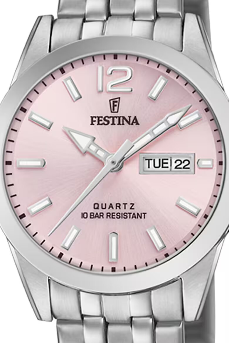 Festina Кварцов часовник с верижка от неръждаема стомана Сребрист