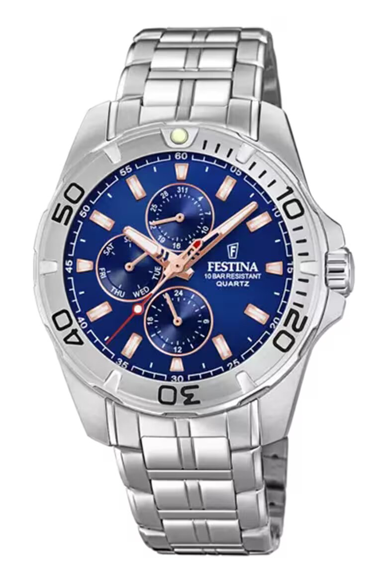 Festina Многофункционален часовник от неръждаема стомана Сребрист