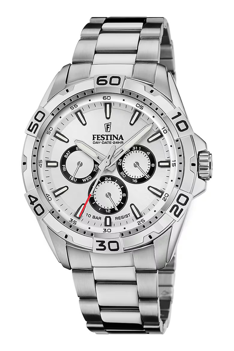 Festina Мултифункционален часовник с верижка от неръждаема стомана Сребрист