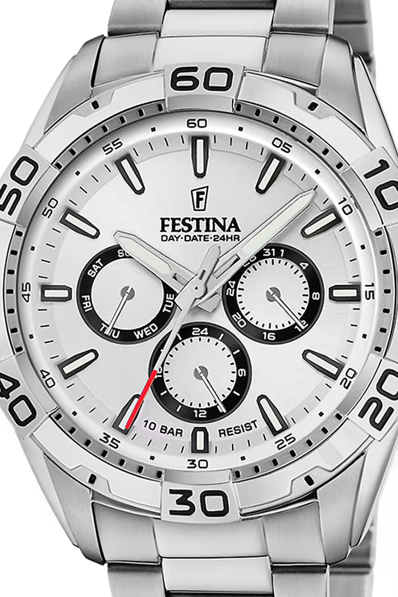 Festina Мултифункционален часовник с верижка от неръждаема стомана Сребрист