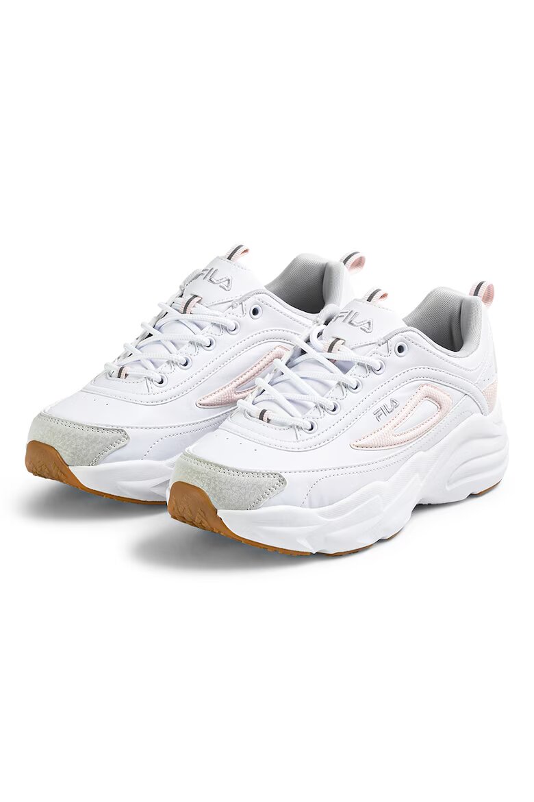 Fila Полускосени спортни обувки от еко кожа Бял/Бледо розово