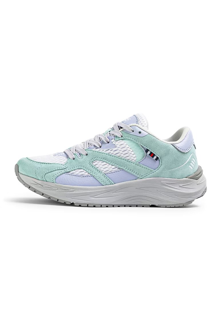Fila Скосени мрежести спортни обувки Neon с кожа - Пастелносин/Ледено синьо