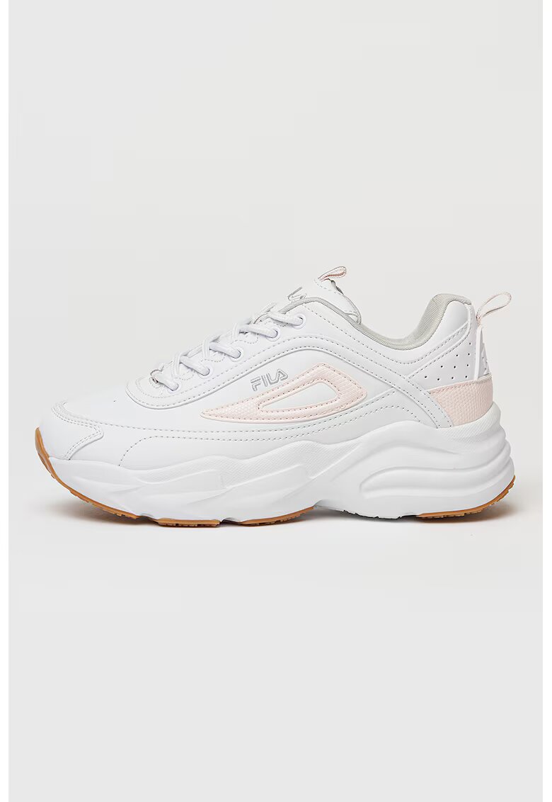 Fila Скосени спортни обувки Skye от еко кожа - Бял/Бледо розово