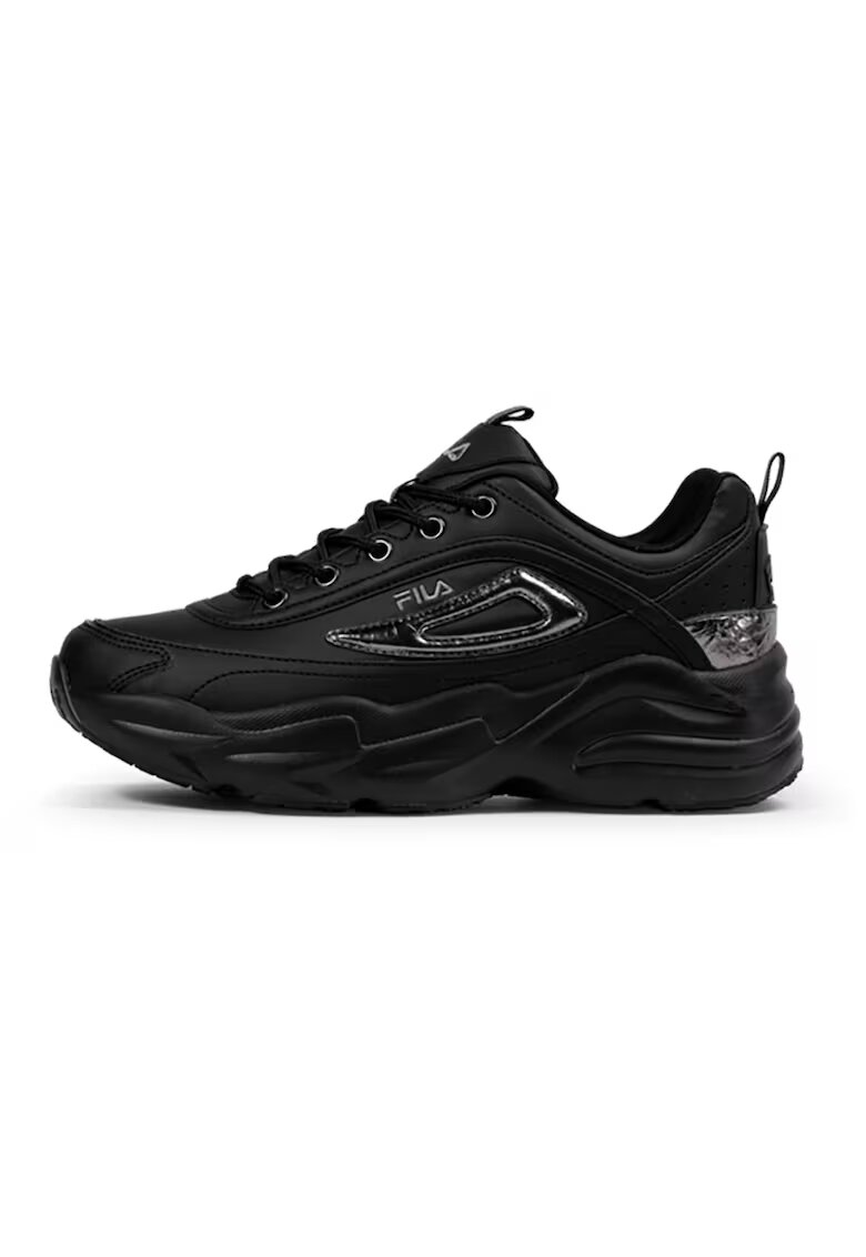 Fila Скосени спортни обувки Skye от еко кожа - Черен/Сребрист