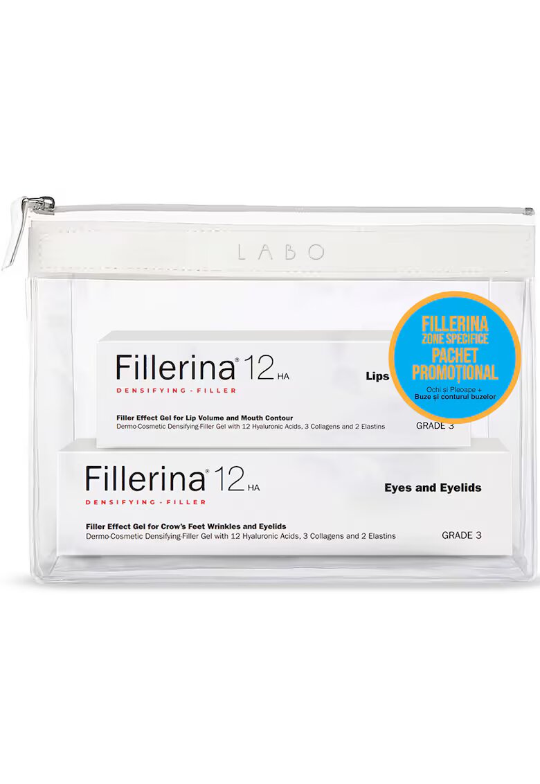 FILLERINA Комплект Третиращ продукт за очи и клепачи 15 мл + Третиращ продукт за устни и околоустен контур 7 мл Grad 3 12HA Filler