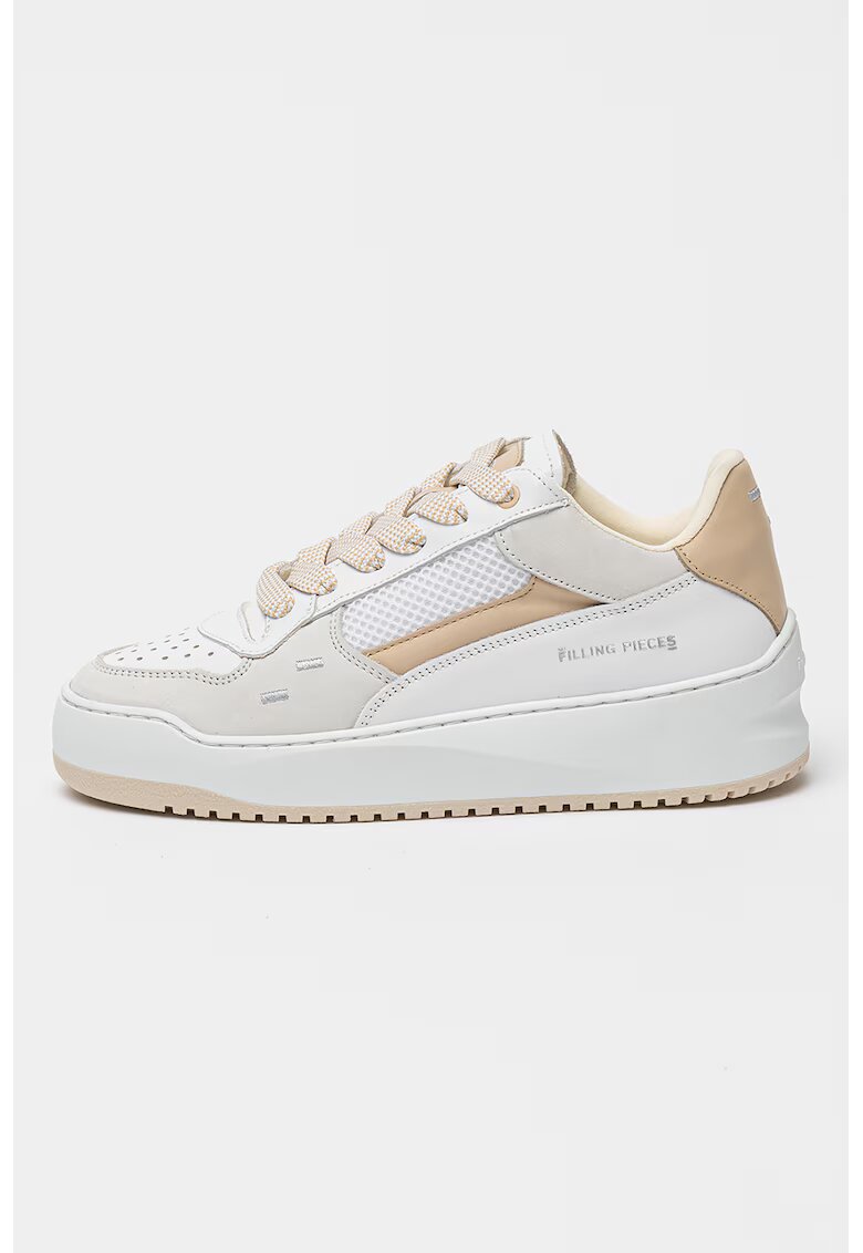 Filling Pieces Кожени спортни обувки Avenue - Бял/Светло сив/Бежов