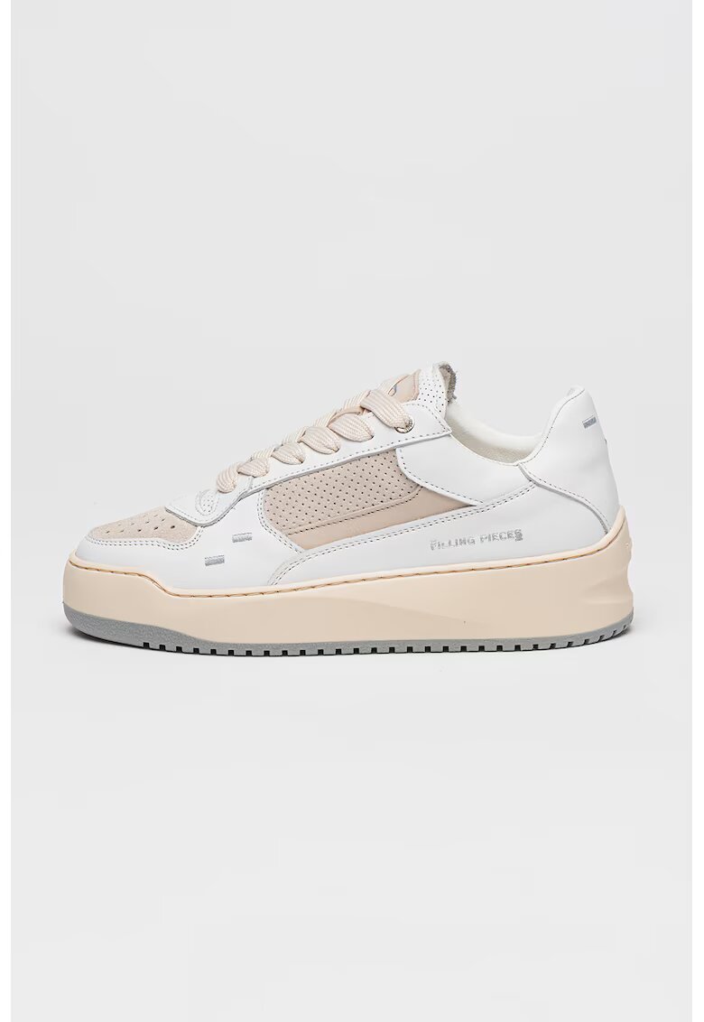 Filling Pieces Кожени спортни обувки Avenue Mix - Бял/Светло кафяво
