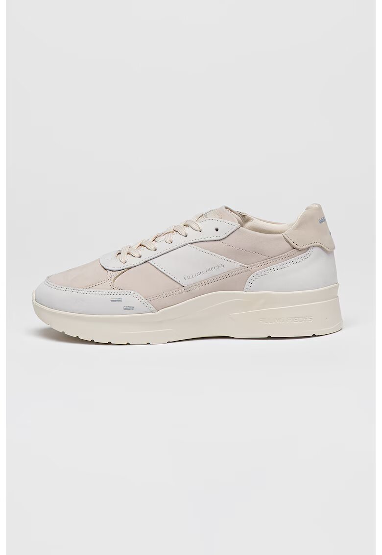 Filling Pieces Кожени спортни обувки Jet Runner - Бял/Светло кафяво