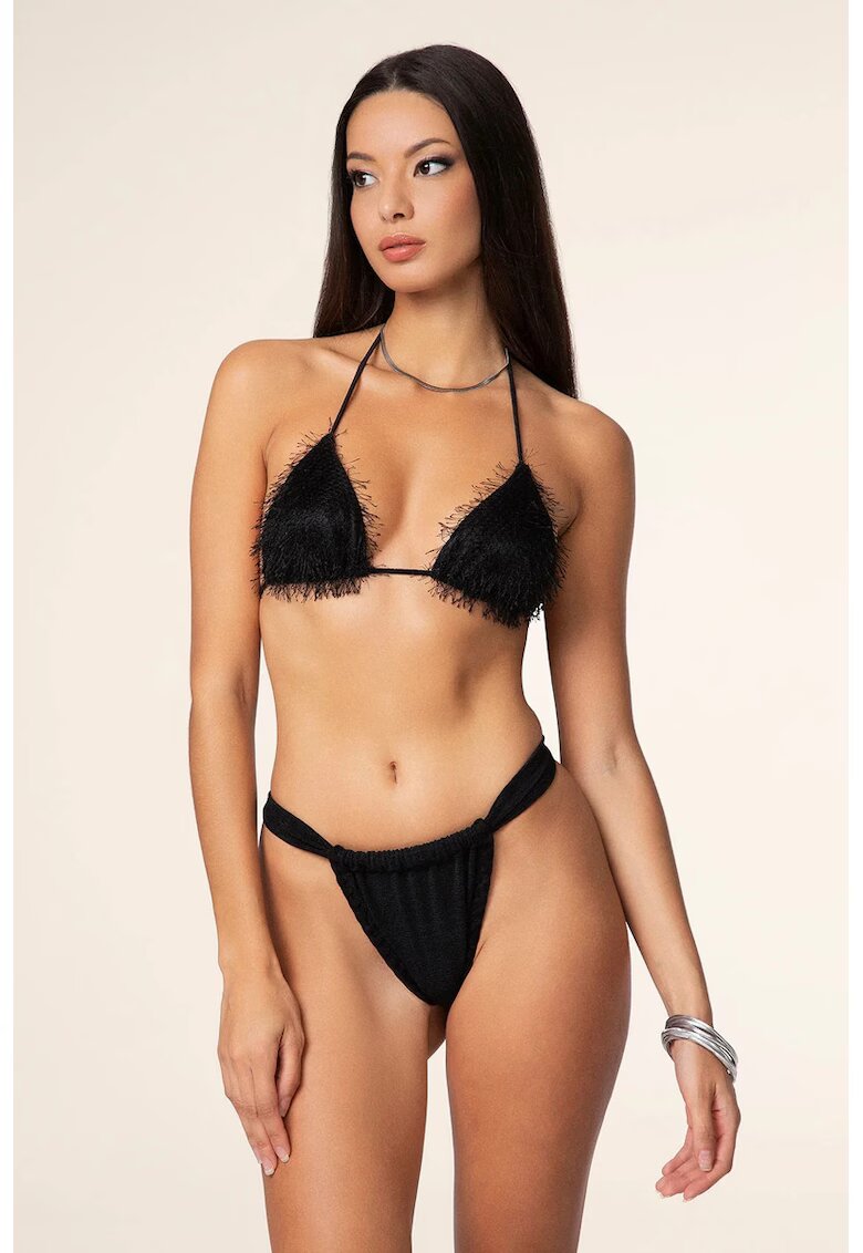 fk Fringe Details Swimsuit - Черен