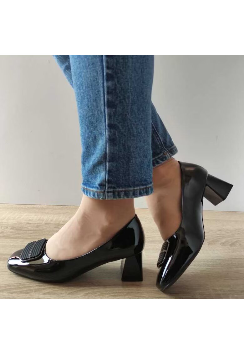 FORMAZIONE Елегантни дамски обувки Tp2377-6 Black Lacquer - черни