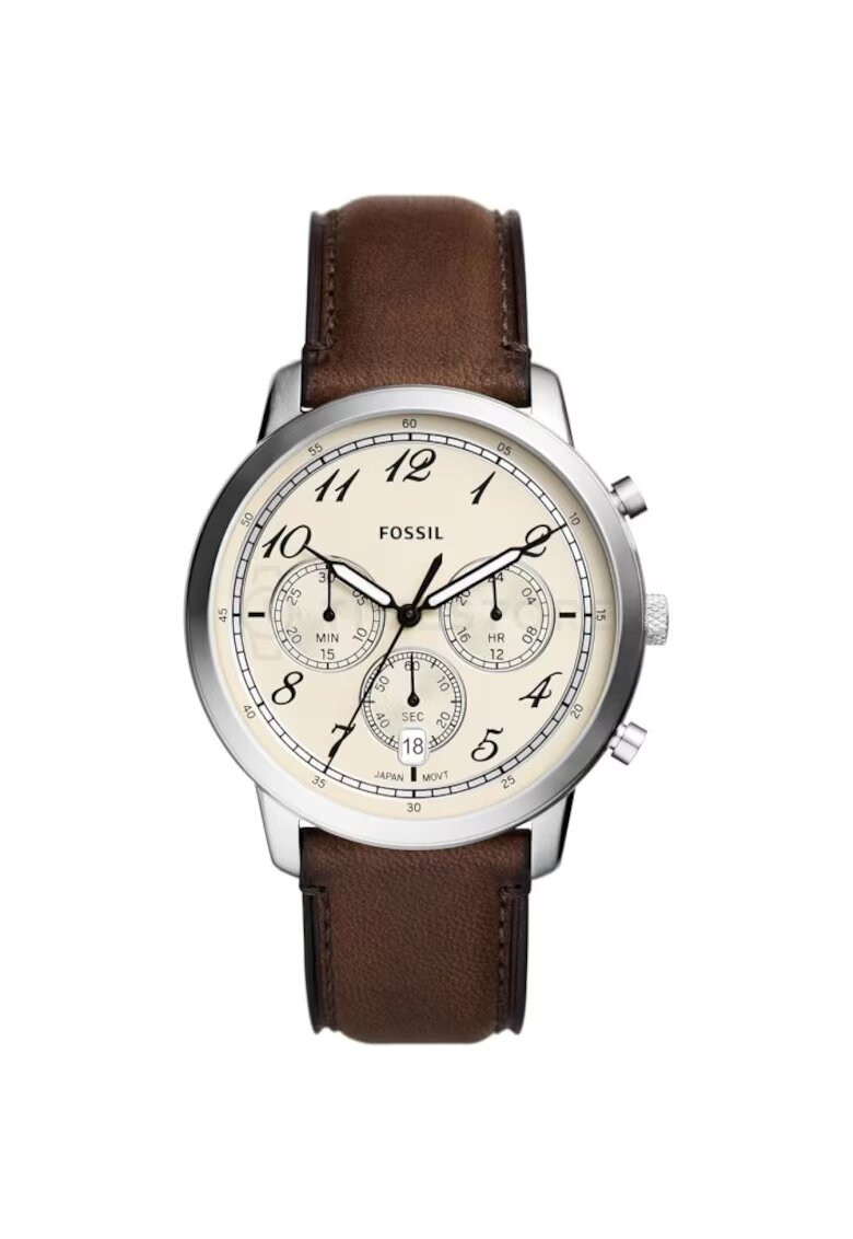 Fosil Мъжки часовник FOSSIL NEUTRA Хронограф FS6022 - метал - кожена каишка - минерално стъкло - 42мм