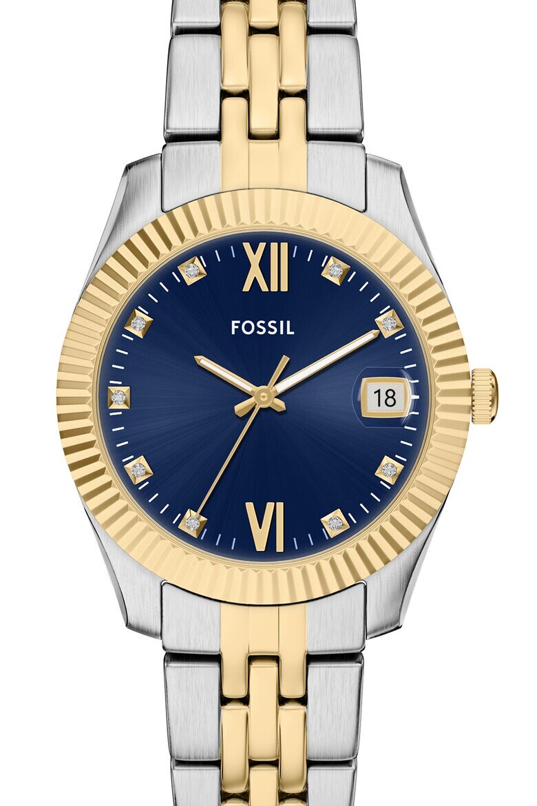 Fossil Часовник от неръждаема стомана с двуцветен дизайн Сребрист/Златист