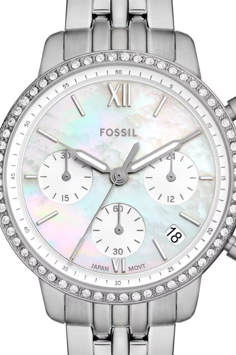 Fossil Часовник от неръждаема стомана с хронограф Сребрист