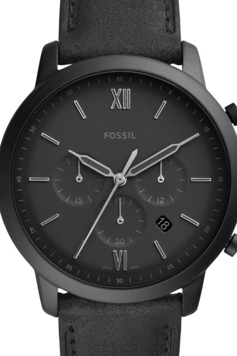 Fossil Часовник с кожена каишка и хронометър