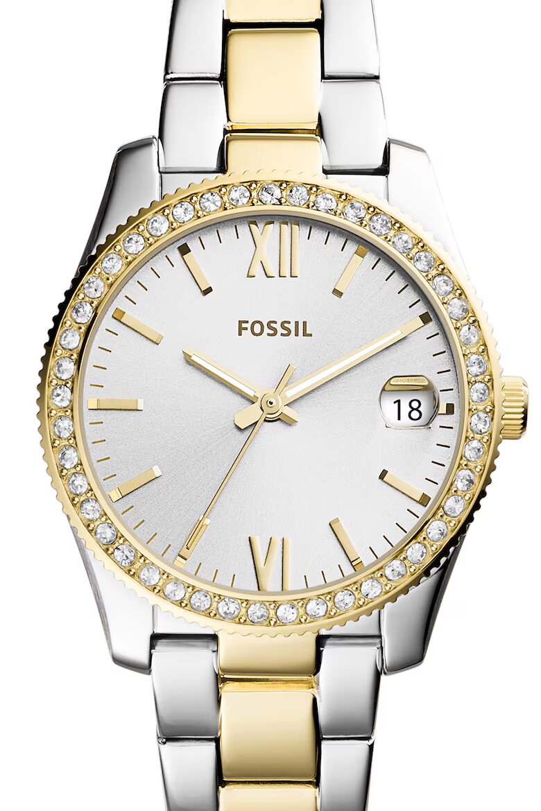 Fossil Часовник Scarlette от неръждаема стомана Сребрист / Златист