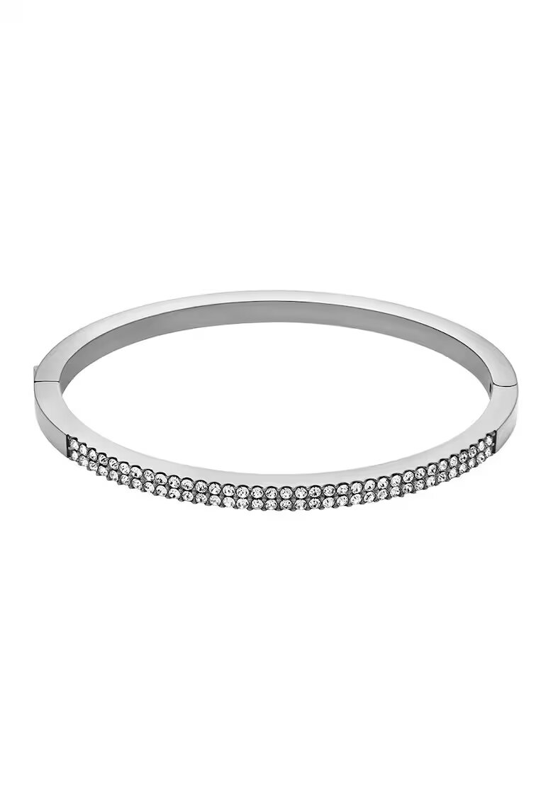 Fossil Гривна от неръждаема стоамна с кристал Pavé