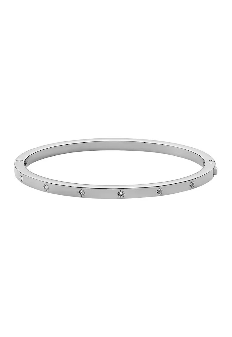 Fossil Гривна от неръждаема стомана с кристали