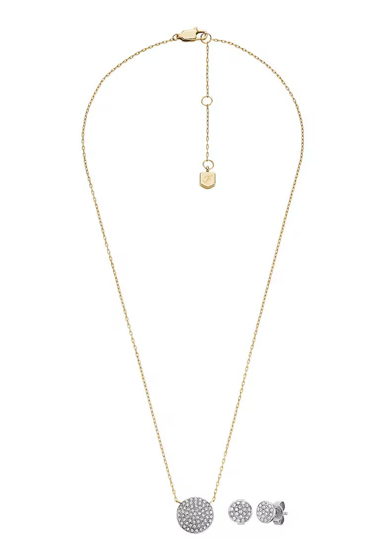 Fossil Колие и обеци с кристали