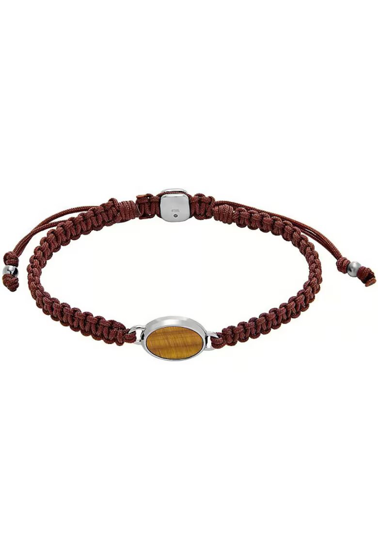 Fossil Мъжка гривна с камъни тигрово око - елегантна - автентичен комплект