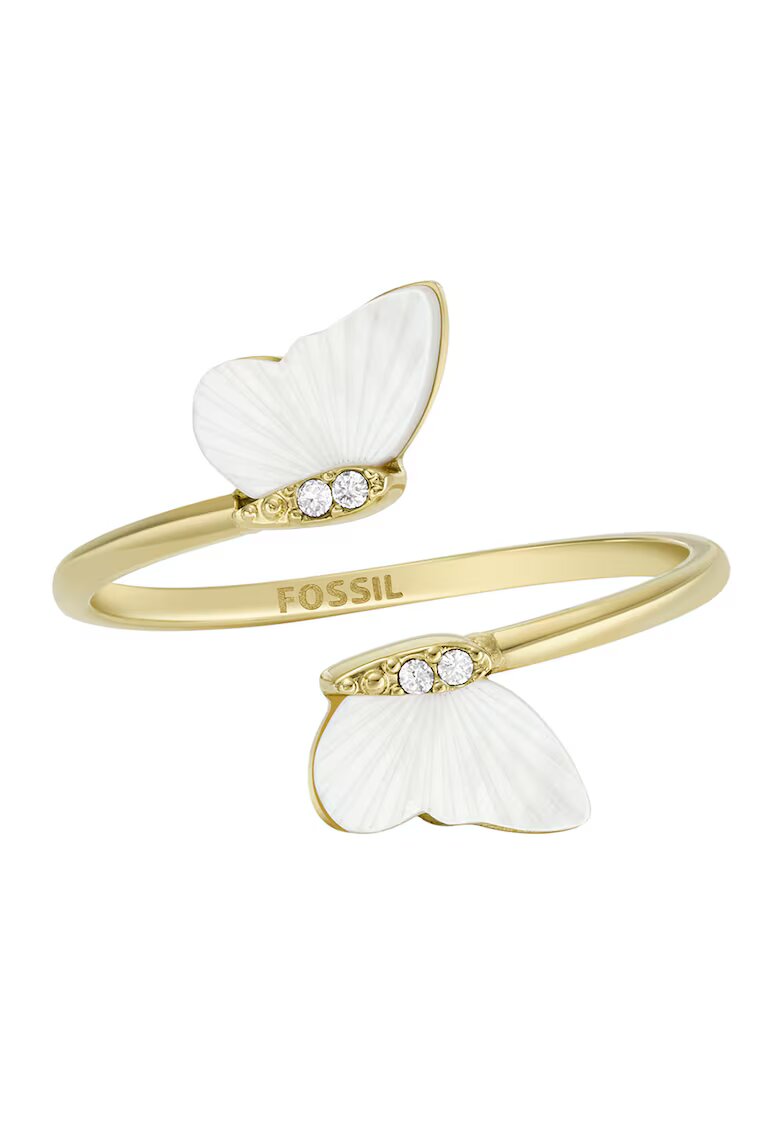 Fossil Пръстен от неръждаема стомана със седеф