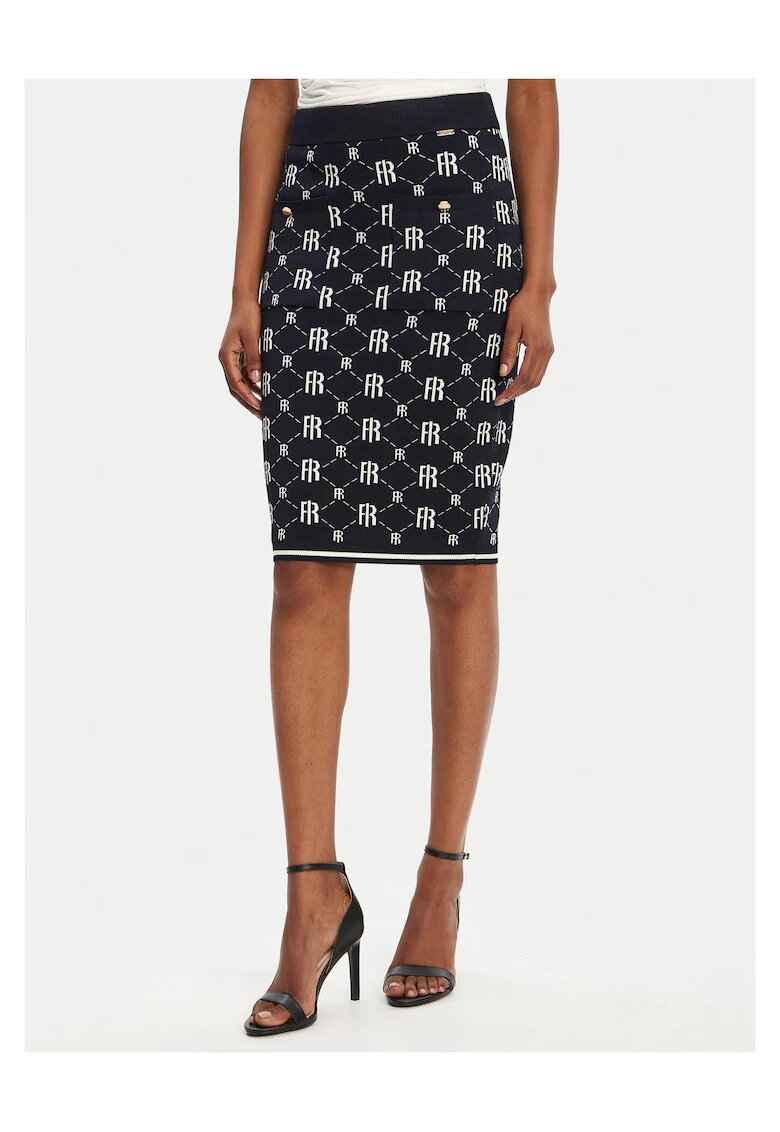 Fracomina Пола молив - тъмносиня - 65% вискоза - 33% найлон - 2% еластан