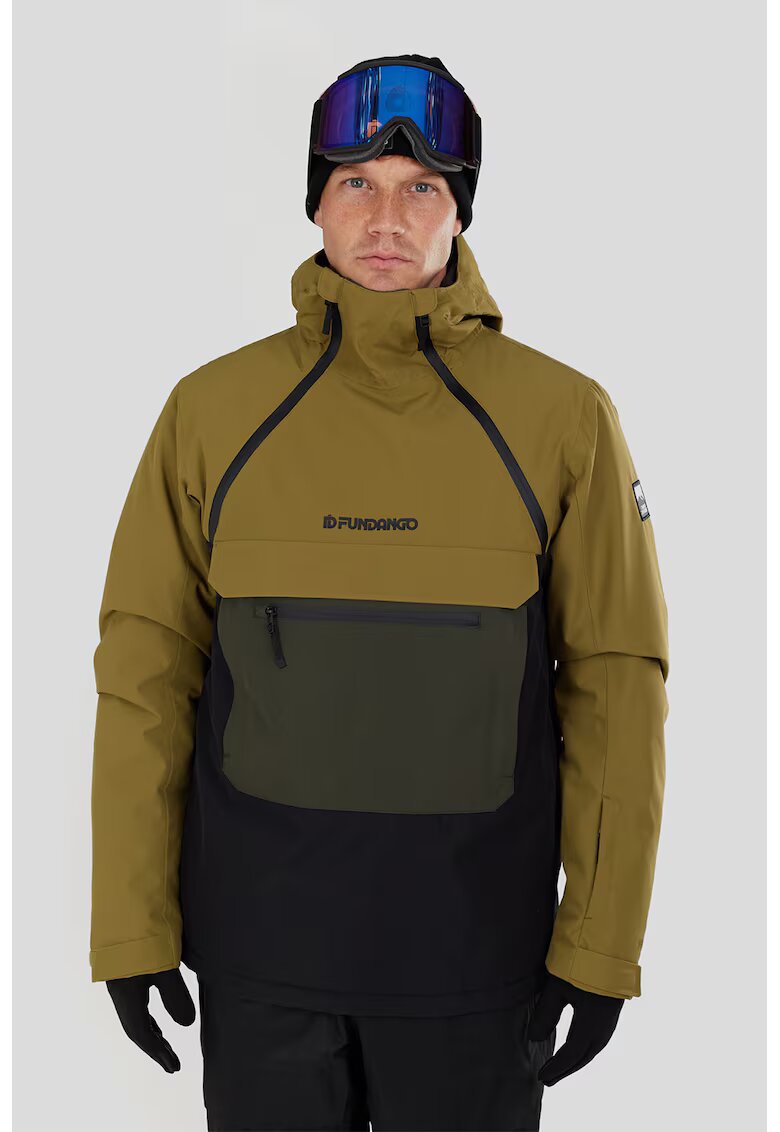 Fundango Водоустойчиво ски яке Hydra ECO Anorak - Черен/Маслинено зелено