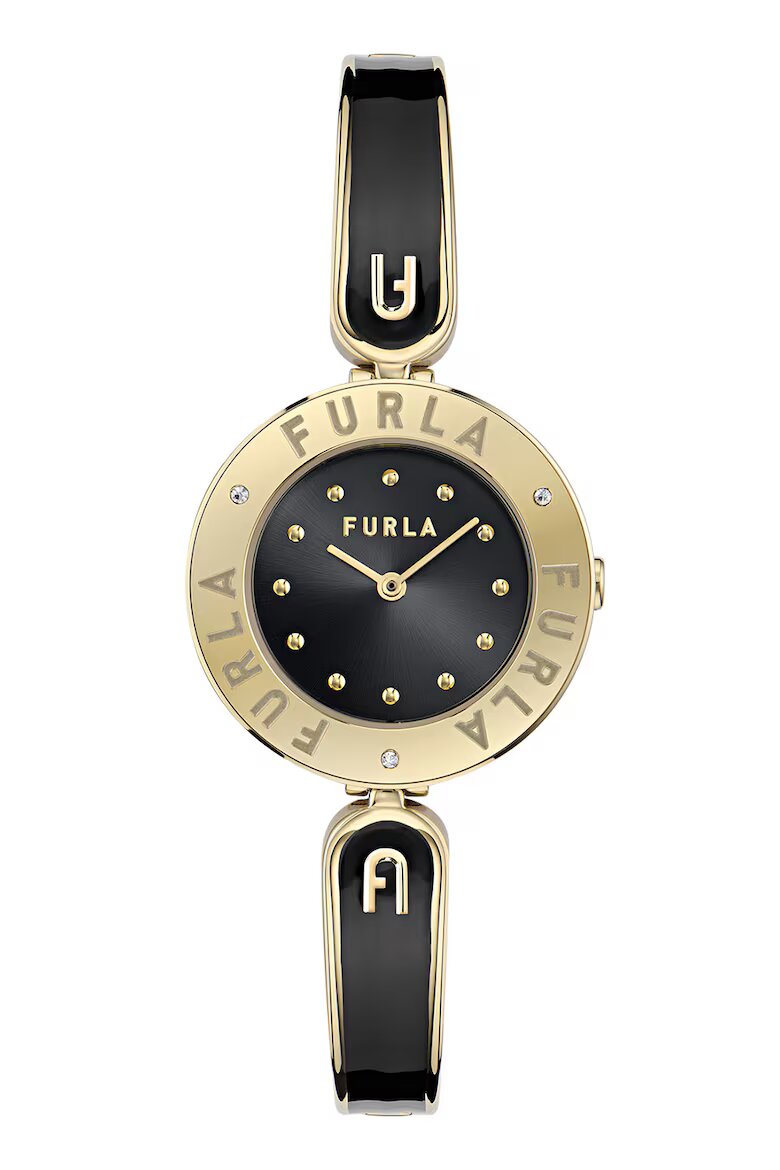 Furla Часовник от неръждаема стомана с кристали Златист