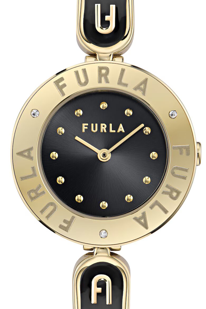 Furla Часовник от неръждаема стомана с кристали Златист