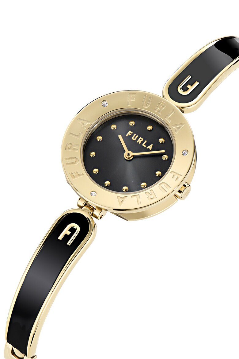 Furla Часовник от неръждаема стомана с кристали Златист