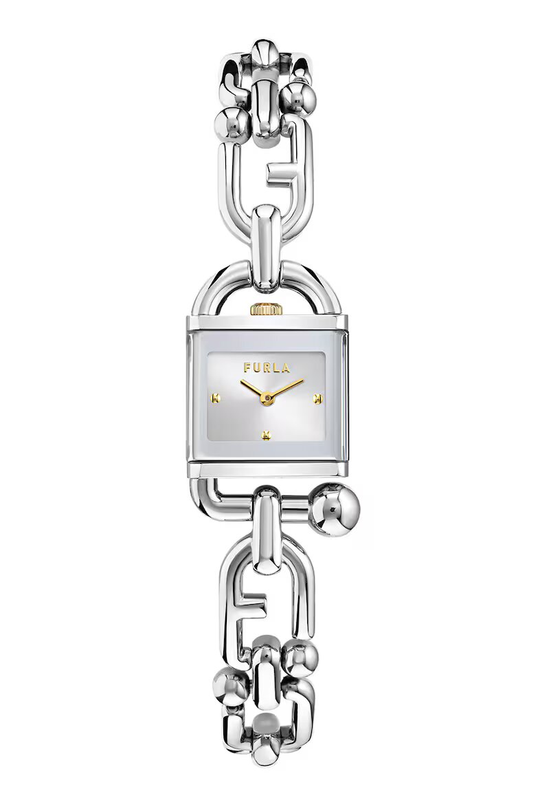 Furla Часовник с кожена каишка и релефен циферблат