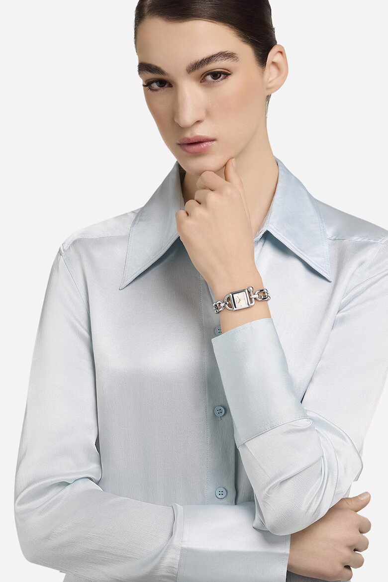 Furla Часовник с кожена каишка и релефен циферблат