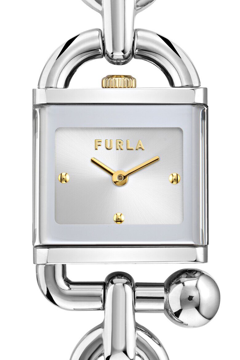 Furla Часовник с кожена каишка и релефен циферблат