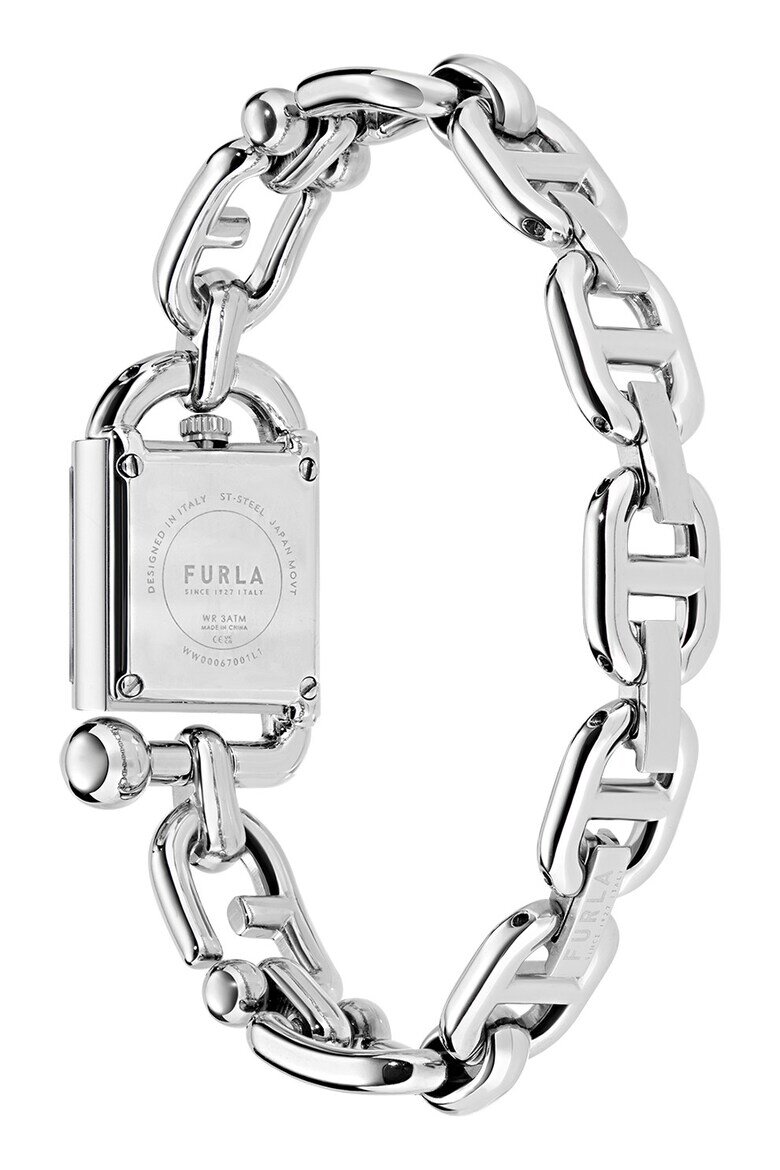 Furla Часовник с кожена каишка и релефен циферблат