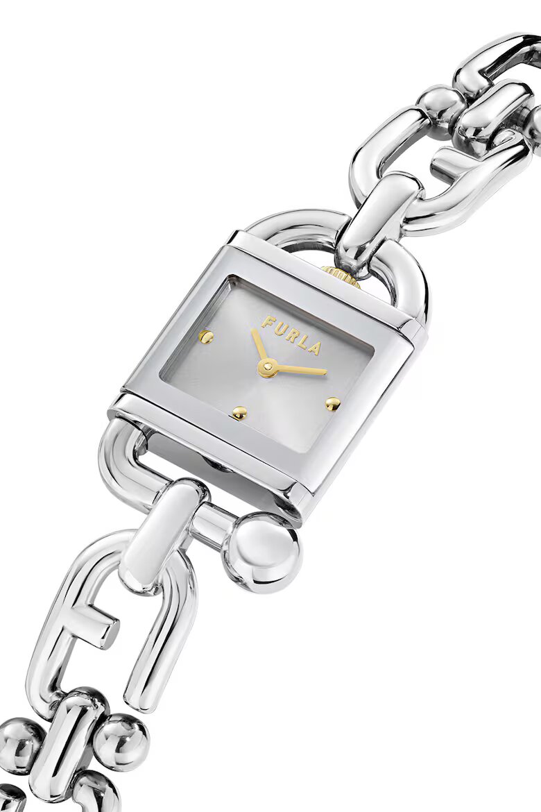 Furla Часовник с кожена каишка и релефен циферблат