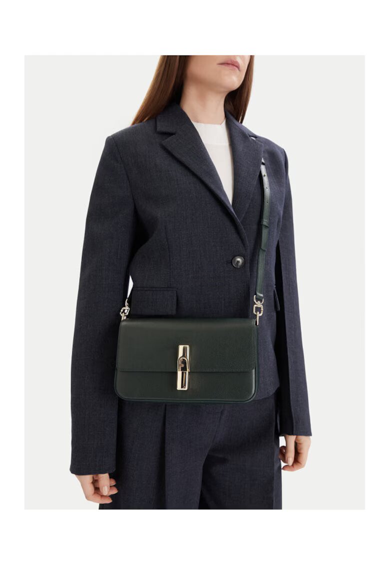 Furla Дамска чанта Deep Green Iride S - естествена кожа - зелена - универсални размери