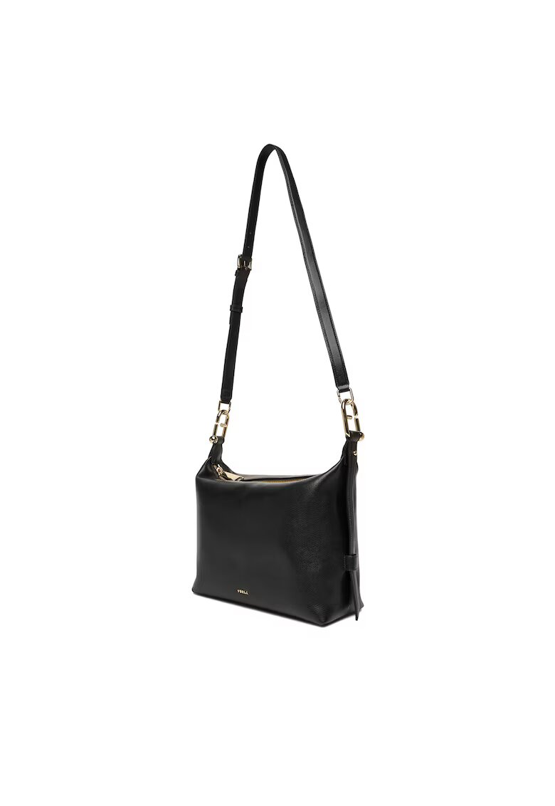 Furla Дамска чанта Tonie M - естествена кожа - черна