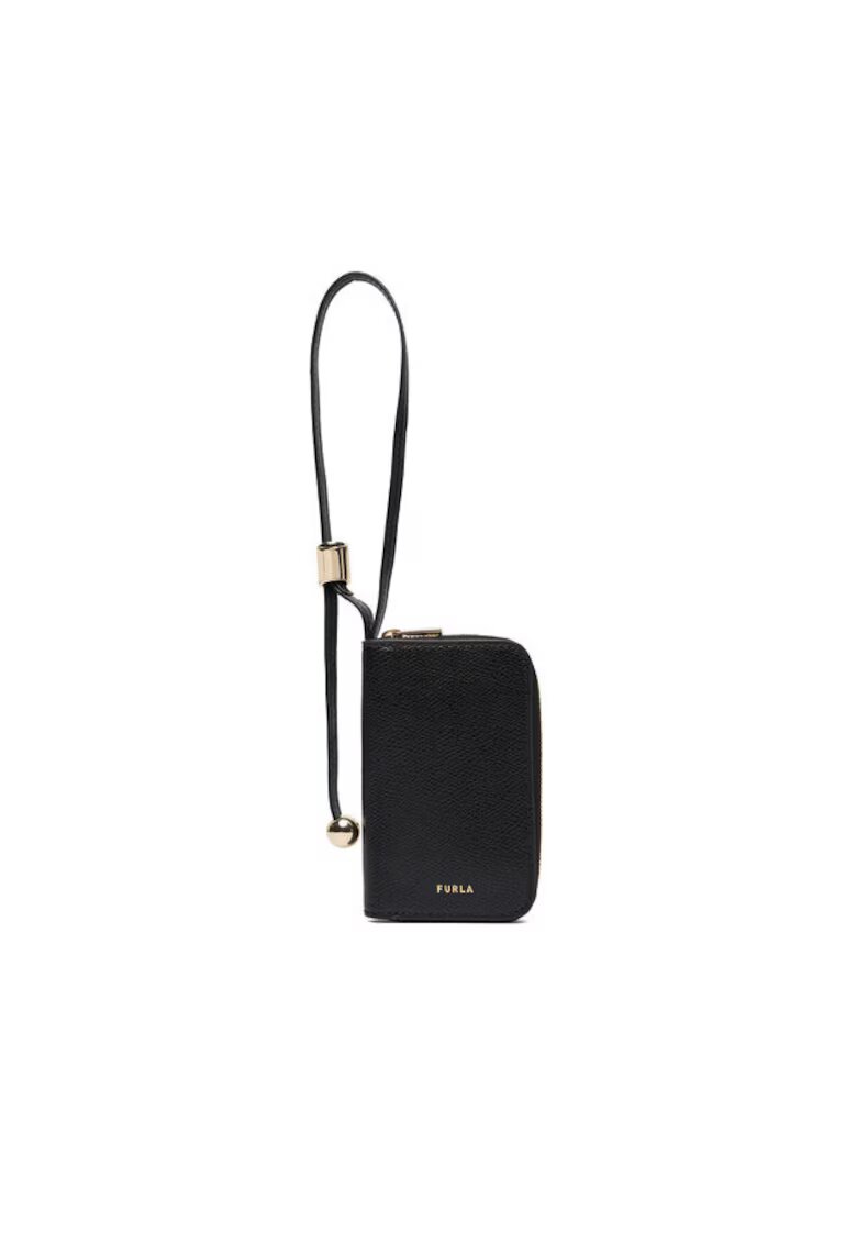 Furla Дамски портфейл калъф за ключове Nero - естествена кожа