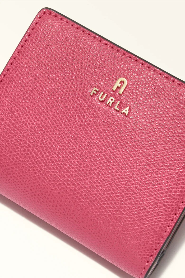 Furla Кожен портфейл Camelia с метално лого Фуксия