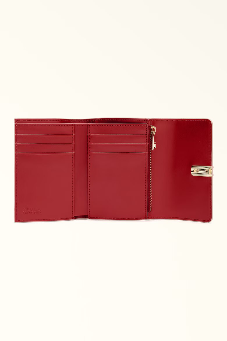 Furla Кожен портфейл с Iride двойно прегъване и шарка Фуксия/Пастелнорозов