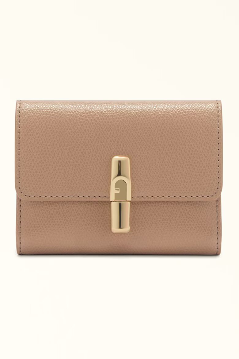 Furla Кожен портфейл с Iride двойно прегъване Прашно розово