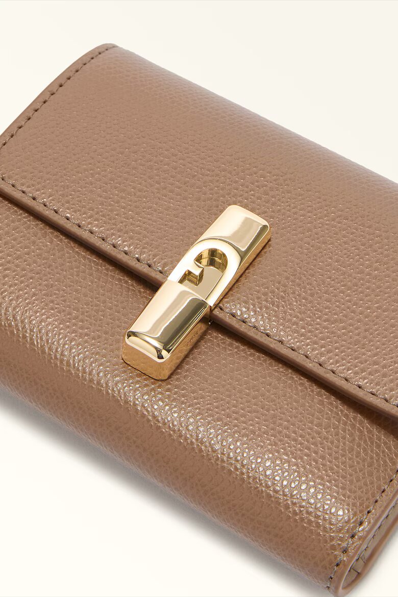 Furla Кожен портфейл с Iride двойно прегъване Прашно розово